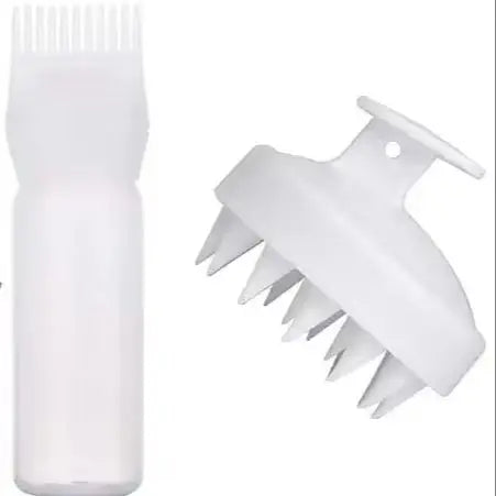Comb Applicator Dispenser for Hair Oil Reusable Scalp Massager Shampoo Brush Dye Hair Tool for，Special for Real Hair Wigs