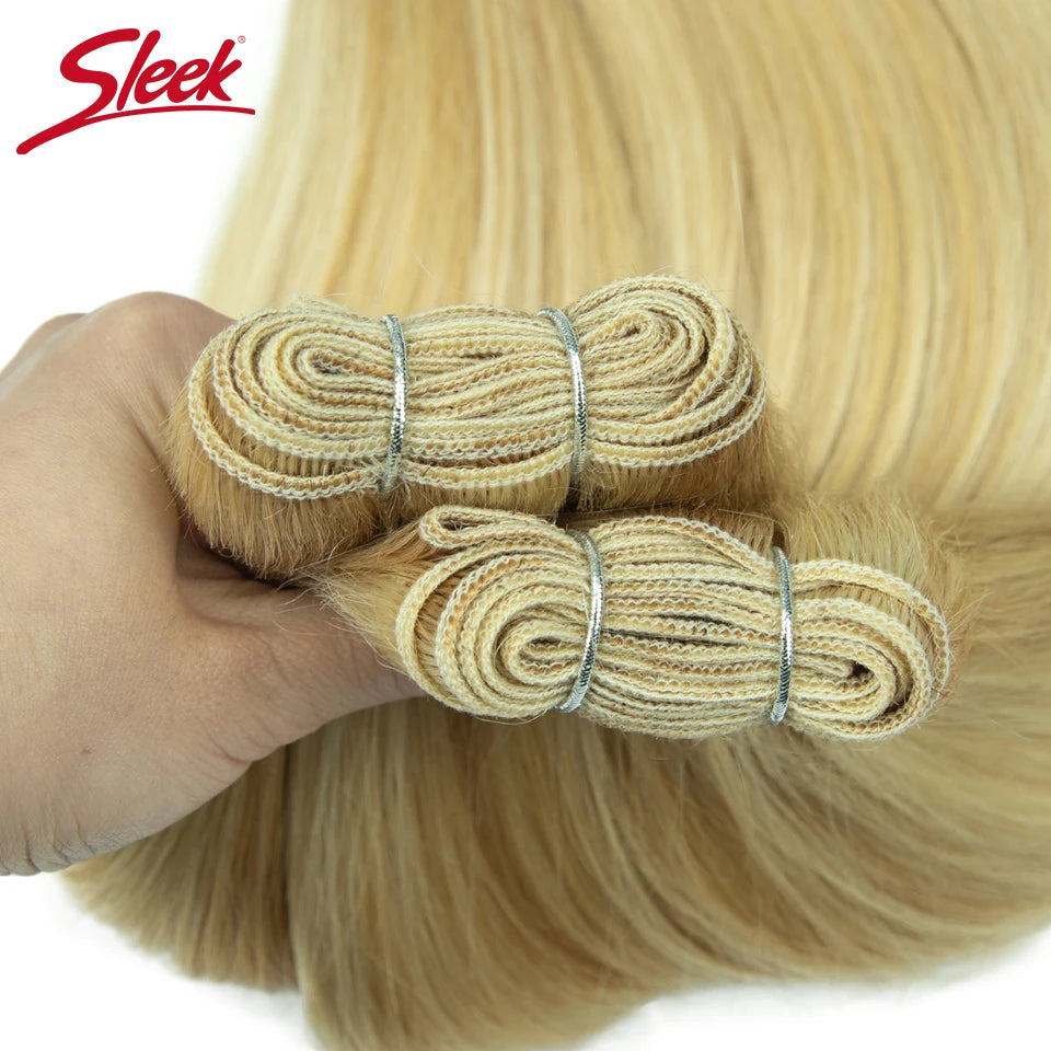 Sleek Peruvian Straight Human Hair Double Drawn Natural Human Hair Weave Bundles Highlight P4/27 P6/613 Remy Human Hair Bundle