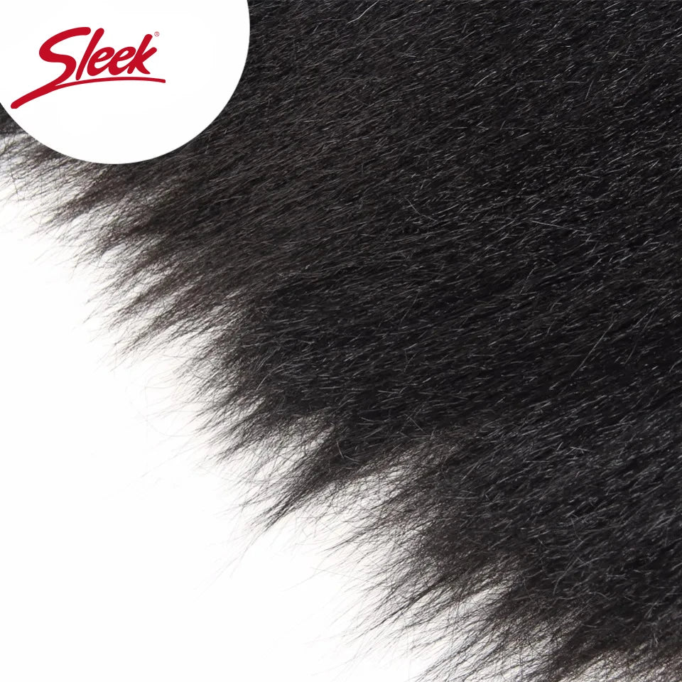 Sleek 3Pcs Brazilian Kinky Straight Weaving Bundles Nature Black And Brown 4# Short Yaki Straight Bundles Full End Remy Hair