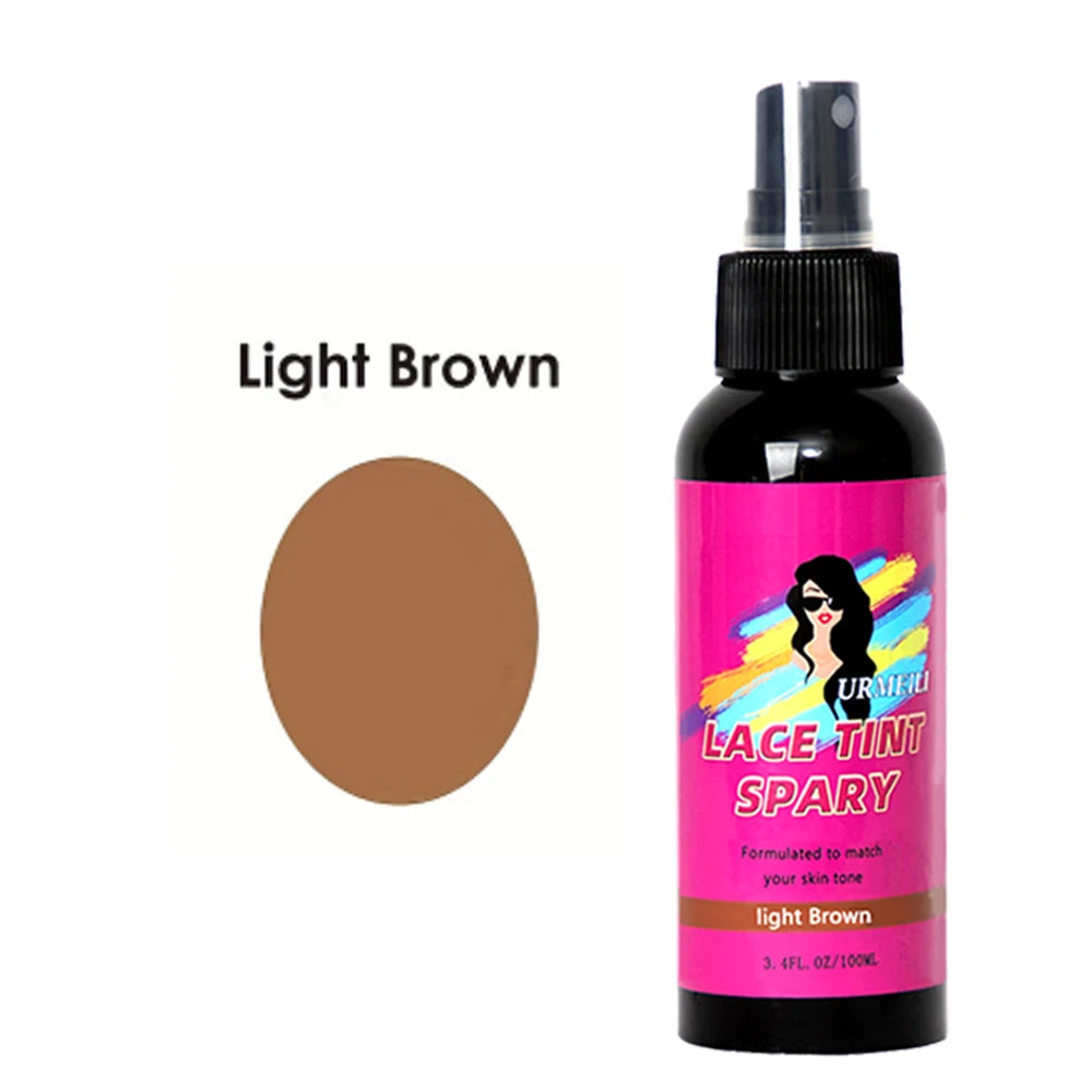Lace Tint Spray for Wigs Tinted Melting Spray for Lace Grids Quick Drying Wig Knot Concealer 3.38 oz (100ml)