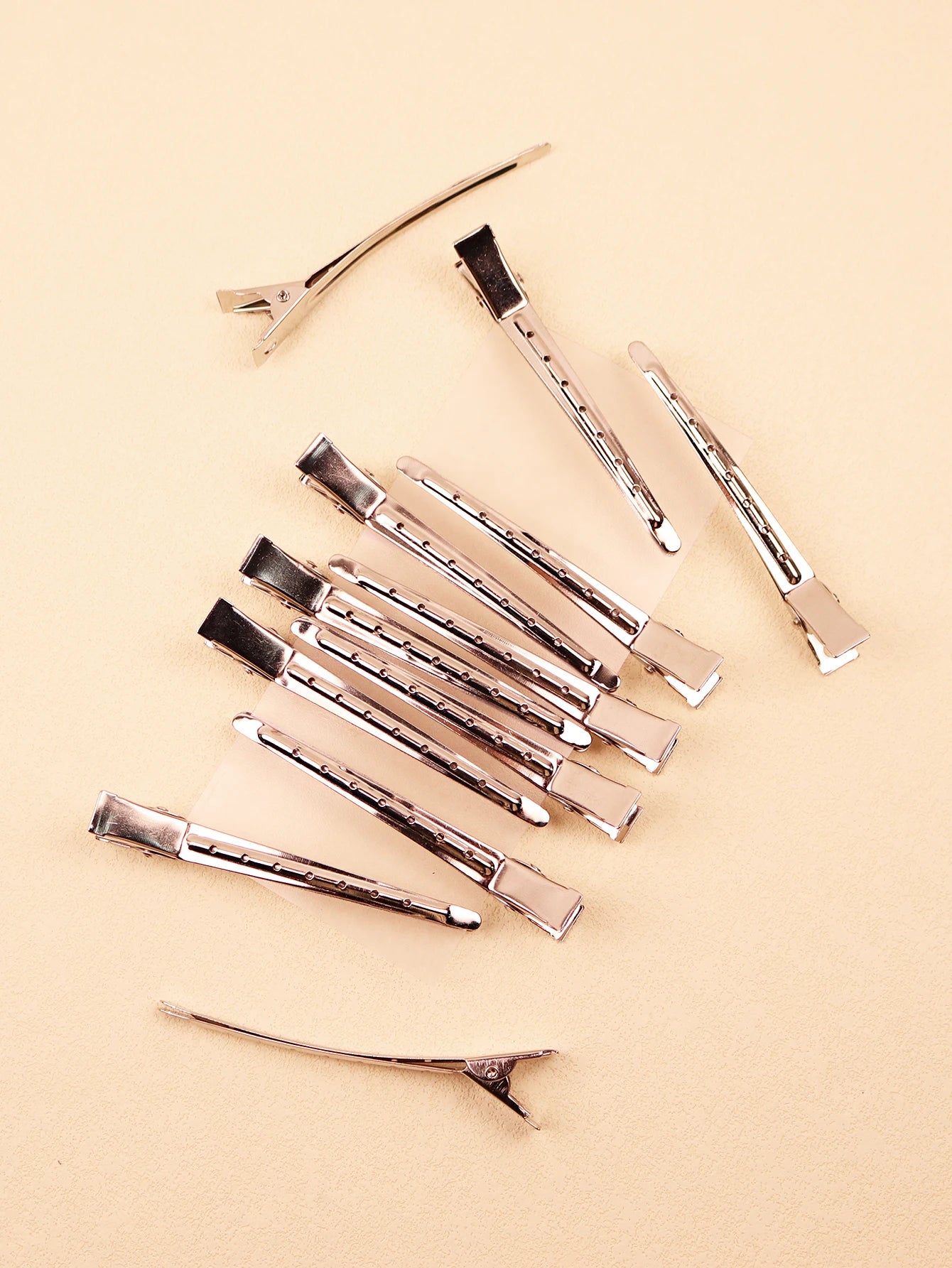 12pcs Stainless Steel Spike Alligator Duck Bill Salon Clips Metallic Hair Barrettes Hair Clips ，Special for real hair wigs