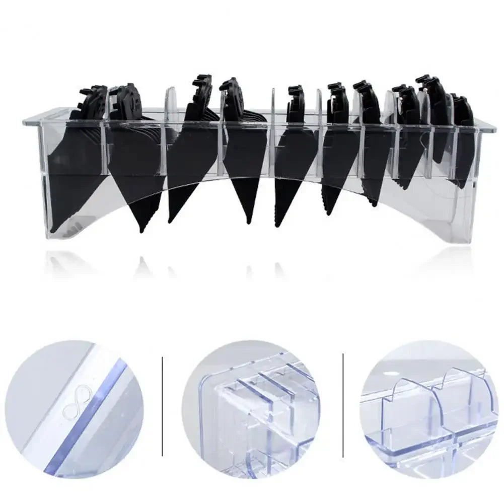 10 grid hair clip protective cover storage box, transparent rectangular guide comb storage box，Special for real hair wigs