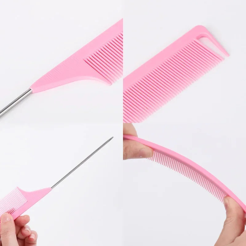 3pcs styling comb set teasing comb triple teasing comb mouse tail comb edge brushing hair tail tool，Special for real hair wigs