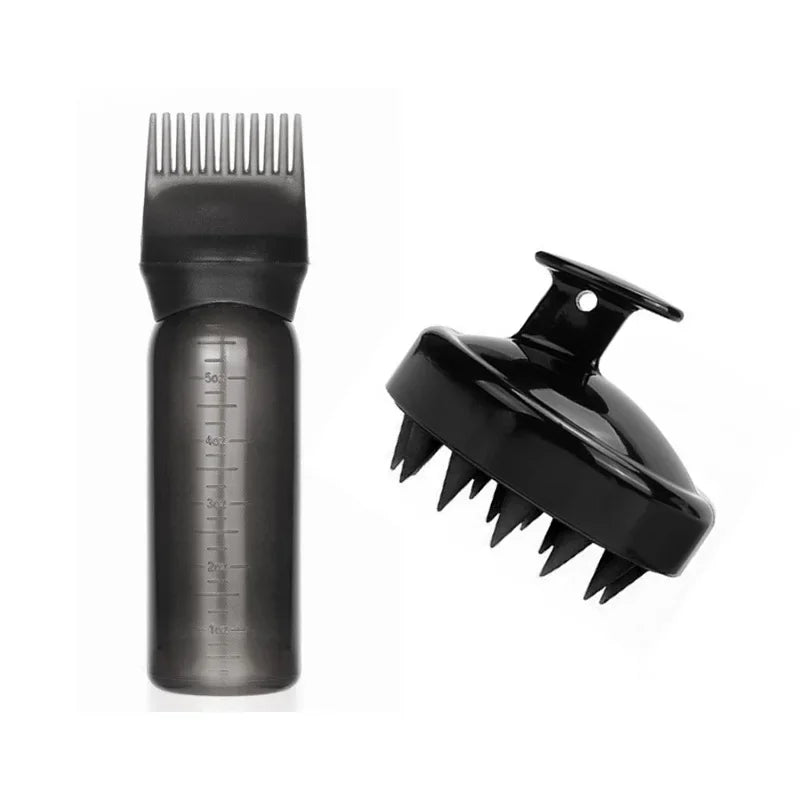 Comb Applicator Dispenser for Hair Oil Reusable Scalp Massager Shampoo Brush Dye Hair Tool for，Special for Real Hair Wigs