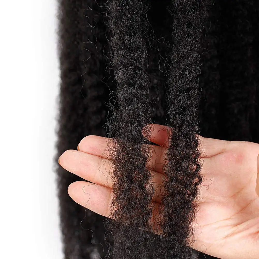 18 Inch Synthetic Marley Twist Braiding Hair Afro Kinky Curly Crochet Hair for Faux Locs Long Springy Twist Hair Extensions