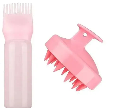 Comb Applicator Dispenser for Hair Oil Reusable Scalp Massager Shampoo Brush Dye Hair Tool for，Special for Real Hair Wigs
