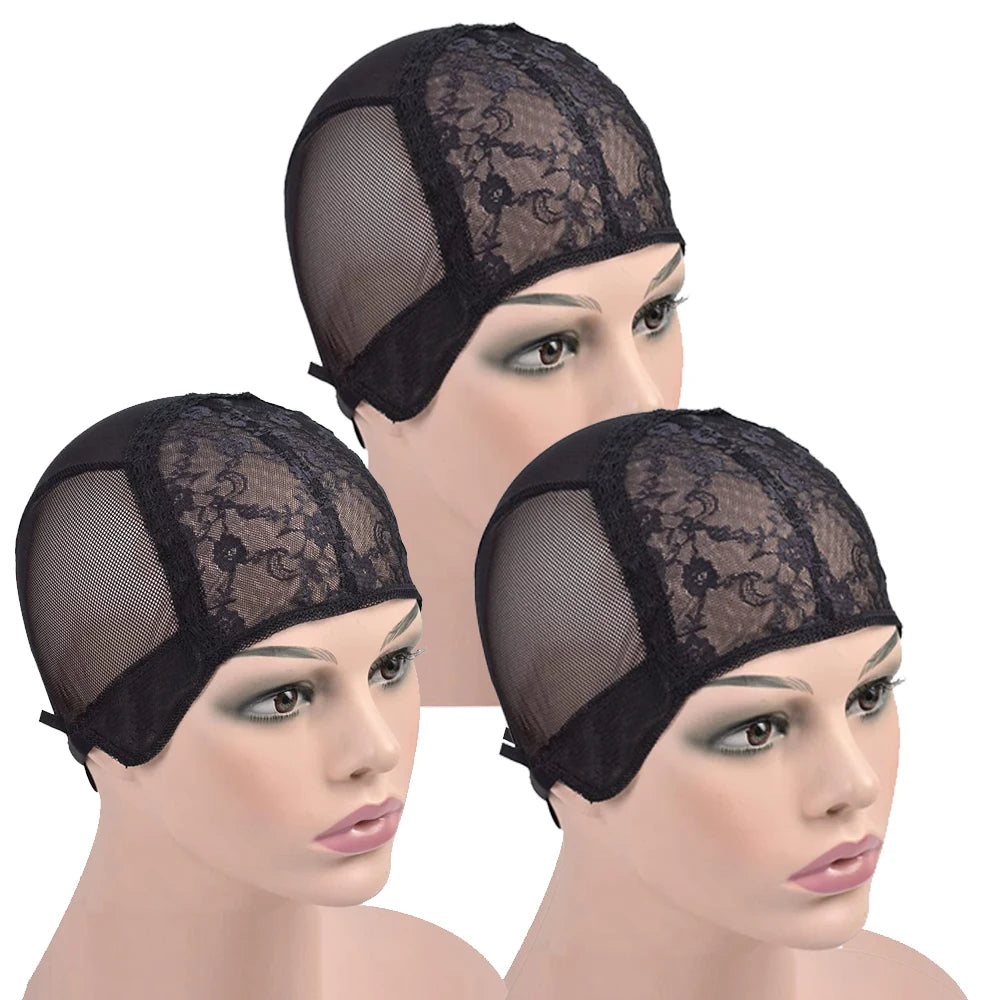 DIY New Wig Caps for Women Black Dome Cap For Wig with Adjustable Straps On The Back Glueless Hairnets Breathable Bald Cap