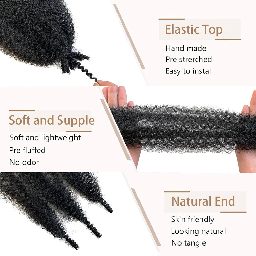 Synthetic Crochet Braid Hair Kinky Curly Braiding Hair Marley Braids Afro Twist Hair Bulk Extensions Marely Hair For Black Woman