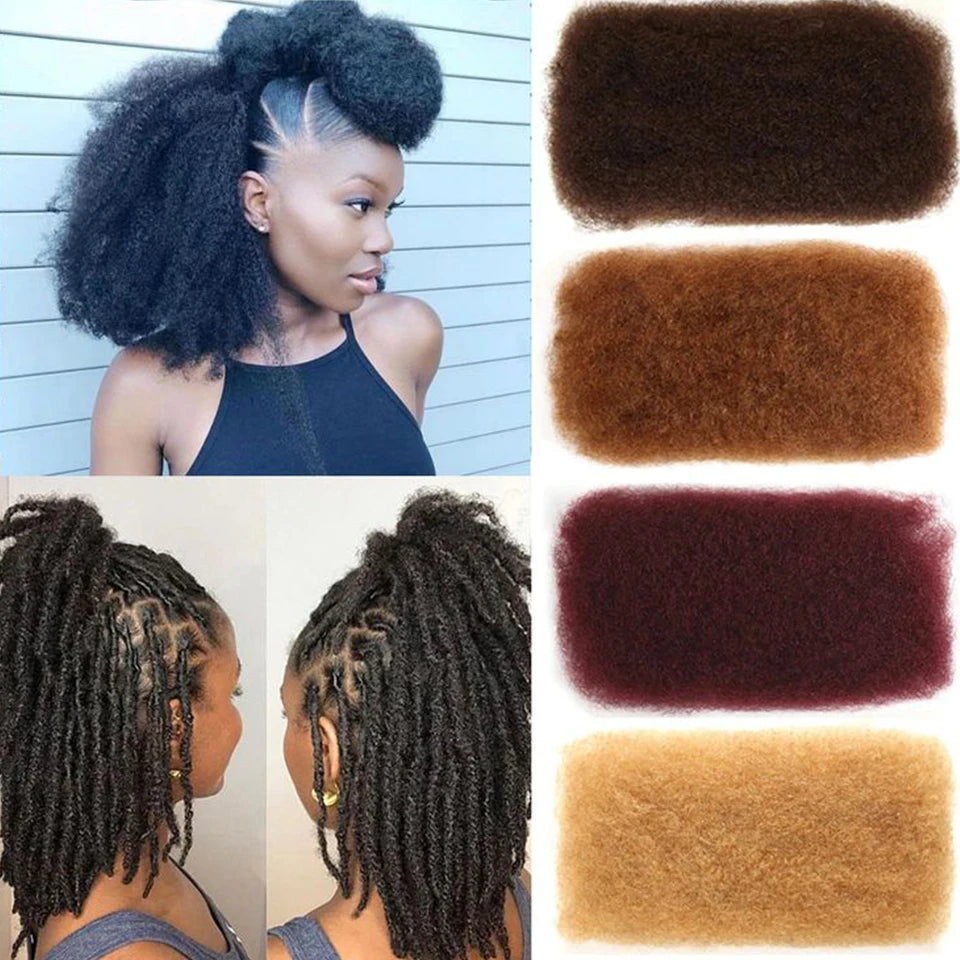 Sleek Brazilian Remy Hair Afro kinky Curly Bulk Human Hair For Braiding QVR 1 Bundle 50g/pc Natural Color Braids Hair No Weft