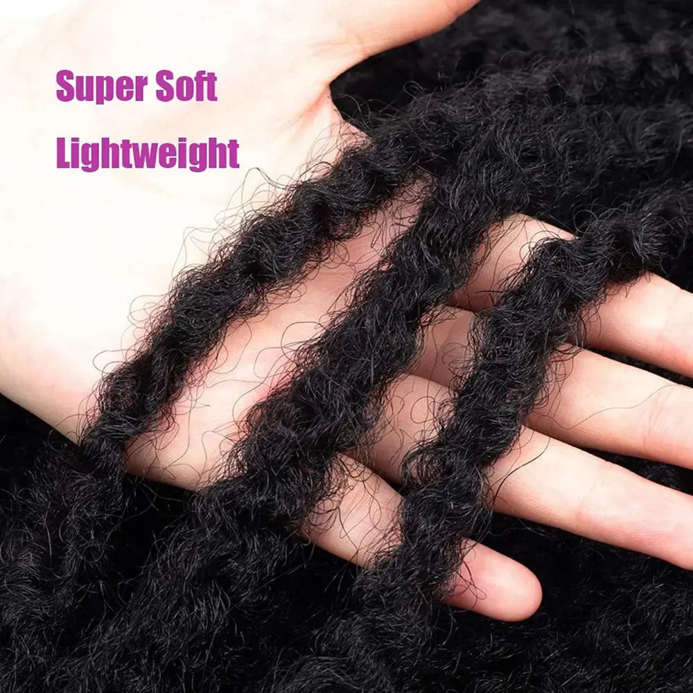 18 Inch Synthetic Marley Twist Braiding Hair Afro Kinky Curly Crochet Hair for Faux Locs Long Springy Twist Hair Extensions
