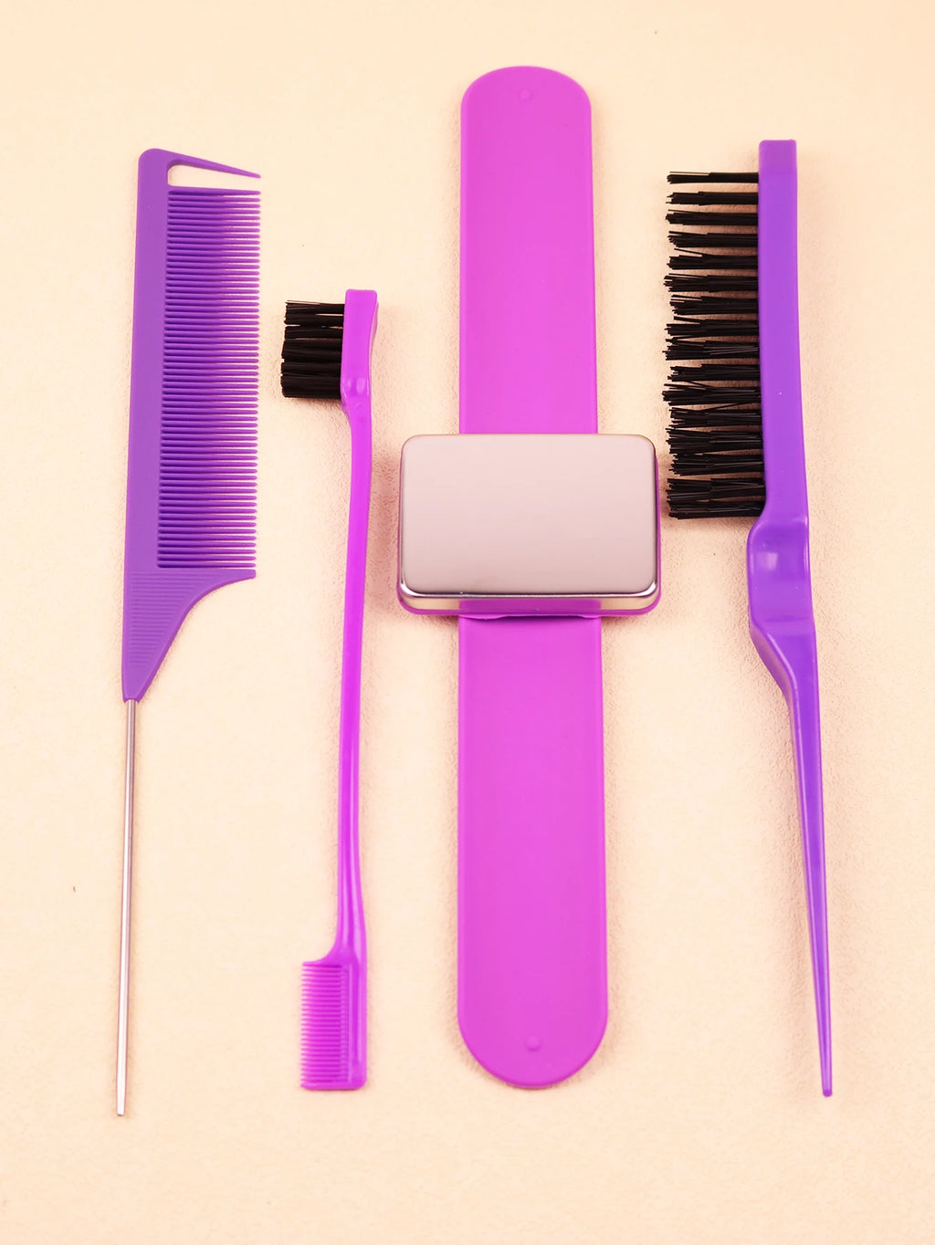 4pcshair brush, magnetic wristband, edge controlled tear comb, hair clip, silicone wrist strap，Special for real hair wigs