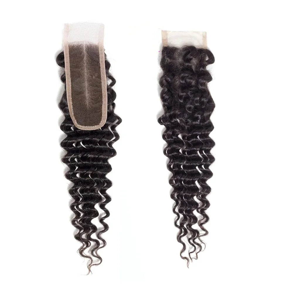 2x6 Deep Wave Closure Lace Closure Human Hair Natural Color Closure Unprocessed Brazilian Virgin Remy Hair Middle Part For Woman