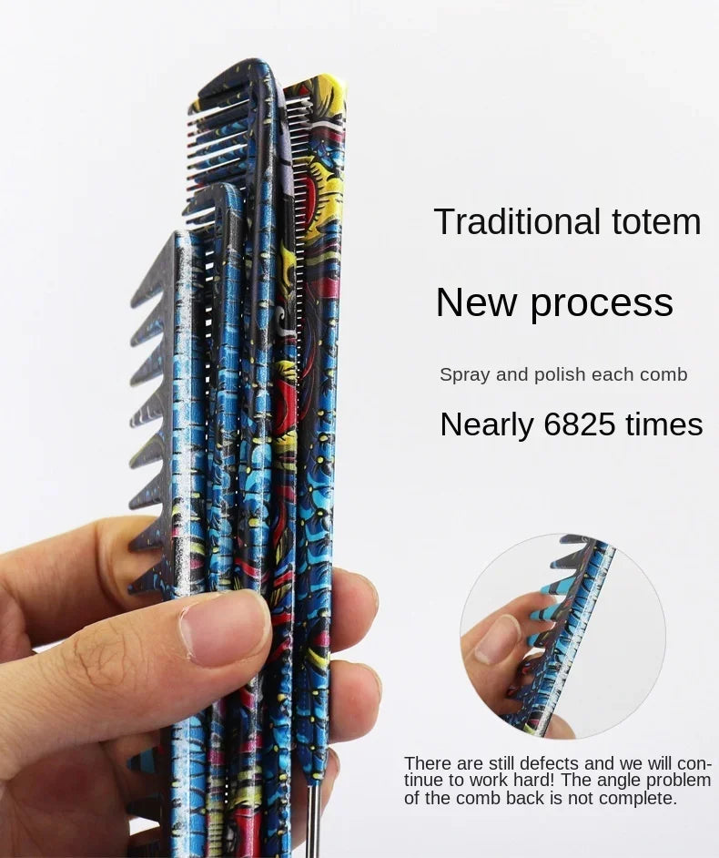 Chinese Dragon Personality Hair Cutting Comb Salon Hair Stylist Professional Male Pointed Tail Comb Special for Real Hair Wigs