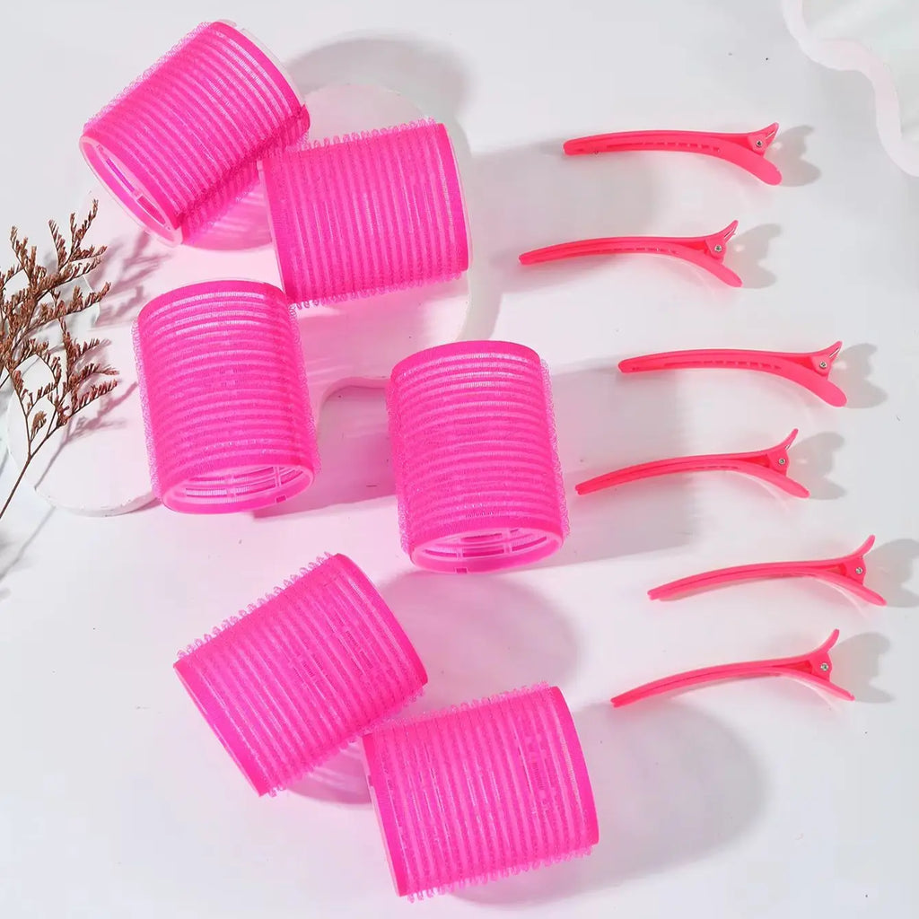 12pcs Curling Tool Set with 6 Non Heat Curlers and 6 Clips, available in multiple sizes Special for real hair wigs