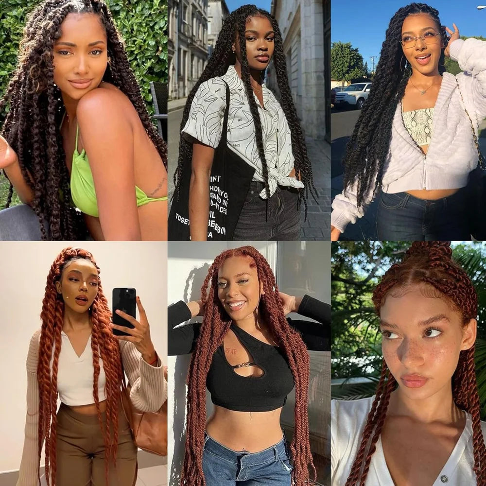 18 Inch 24strands/Pack Synthetic Marley Twist Hair Afro Kinky Curly for Faux Locs Twist Hair Senegalese Twists Hair Extensions