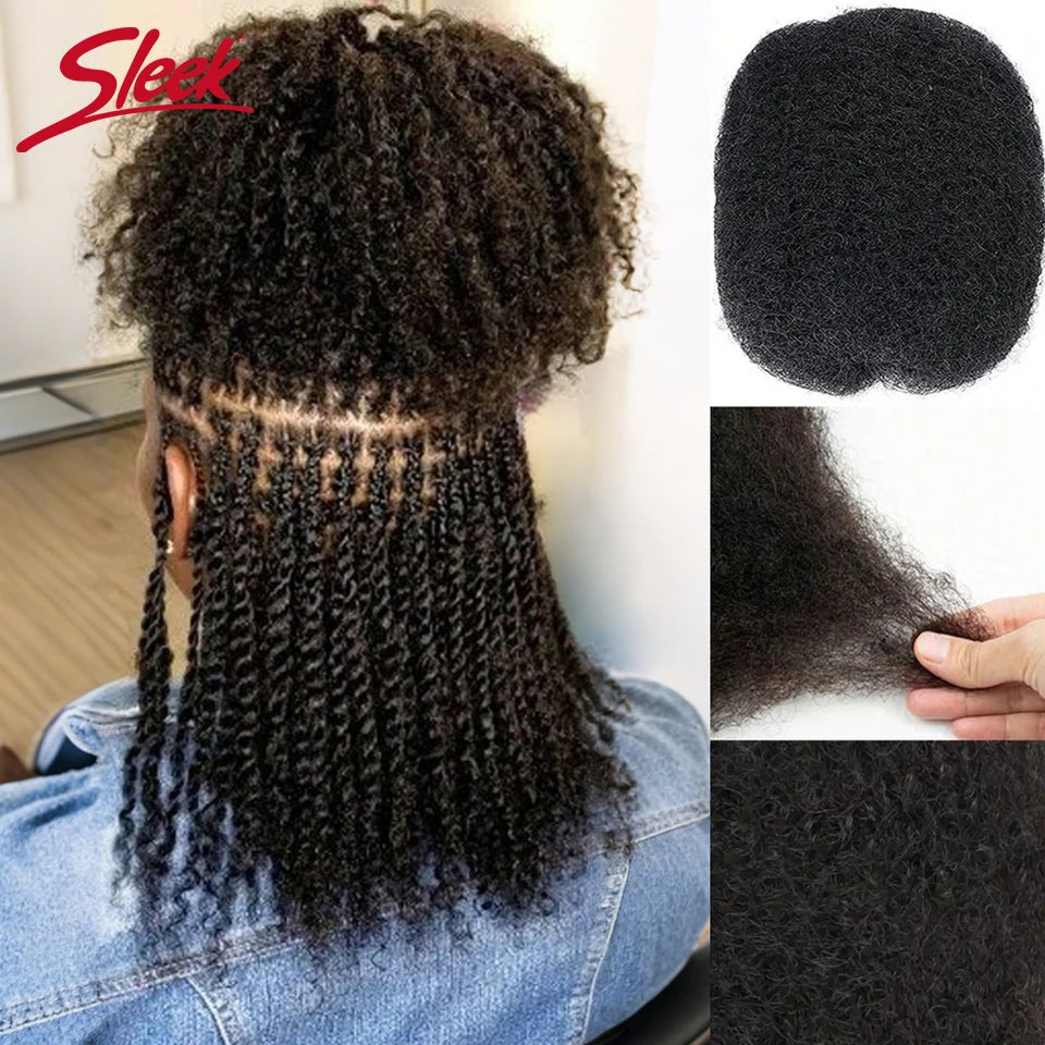 Brazilian QVR Afro Kinky Bulk Human Hair For Braiding Dreadlock Hair 50g/pc Virgin Natural Brown Remy Human Hair Extension