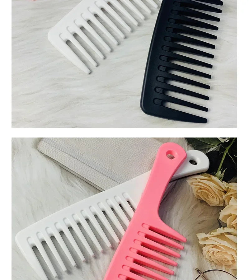 Hairdressing comb heat-resistant women wet hook curly hair brush professional salon styling comb tool，Special for real hair wigs