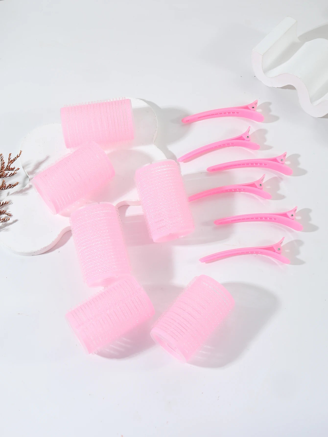 12pcs Curling Tool Set with 6 Non Heat Curlers and 6 Clips, available in multiple sizes Special for real hair wigs