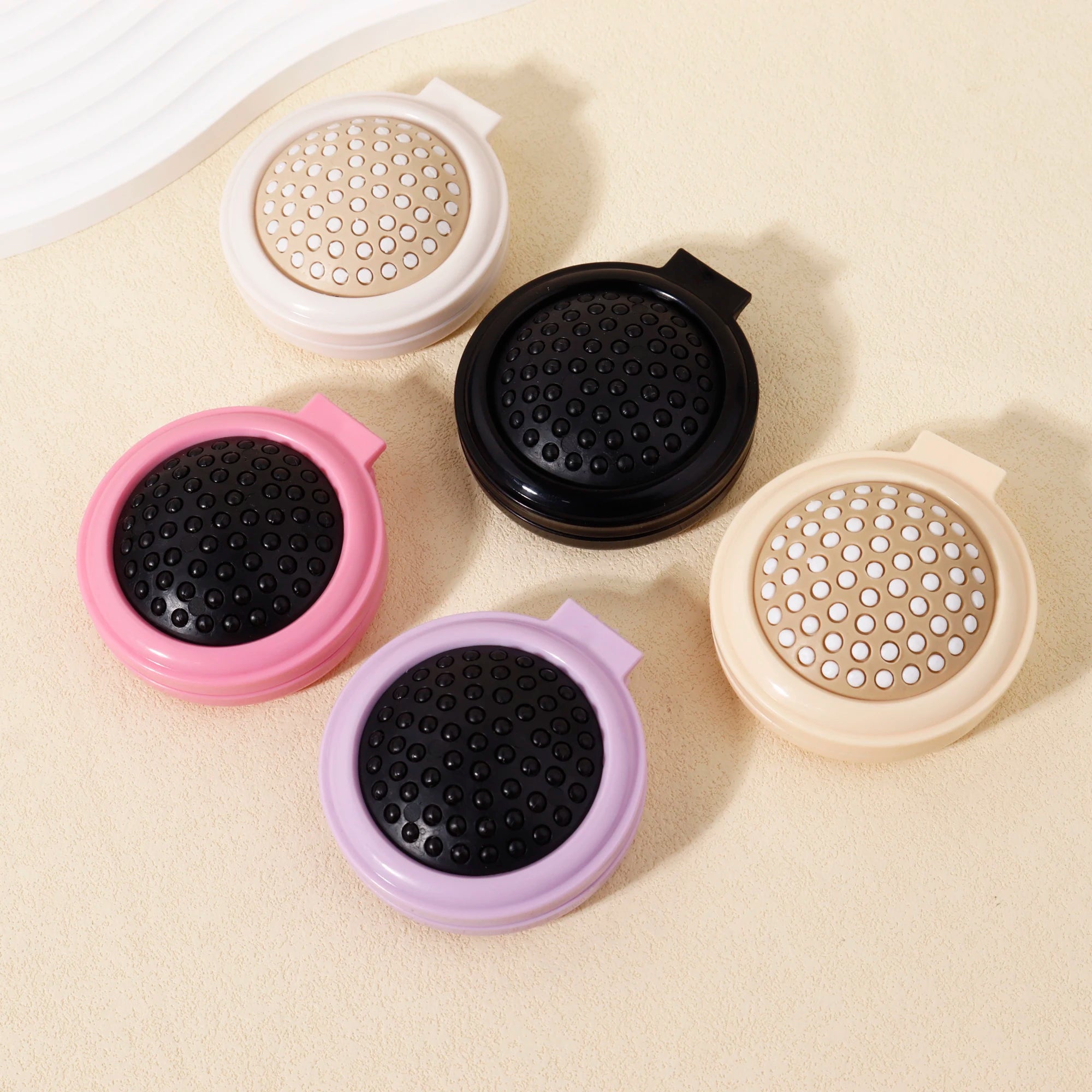 5pcs foldable airbag comb,foldable pocket comb with mini makeup mirror,integrated flip cover design,Special for real hair wigs