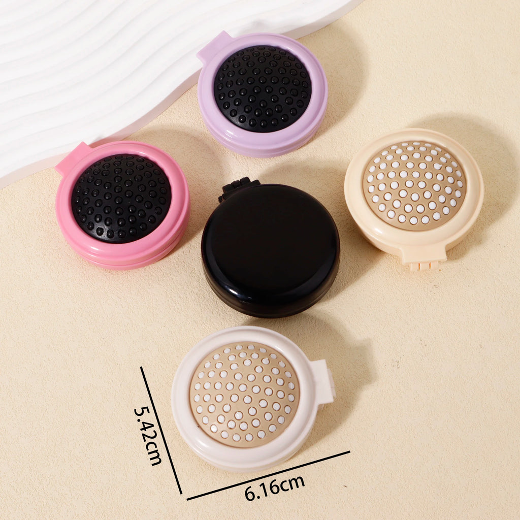 5pcs foldable airbag comb,foldable pocket comb with mini makeup mirror,integrated flip cover design,Special for real hair wigs
