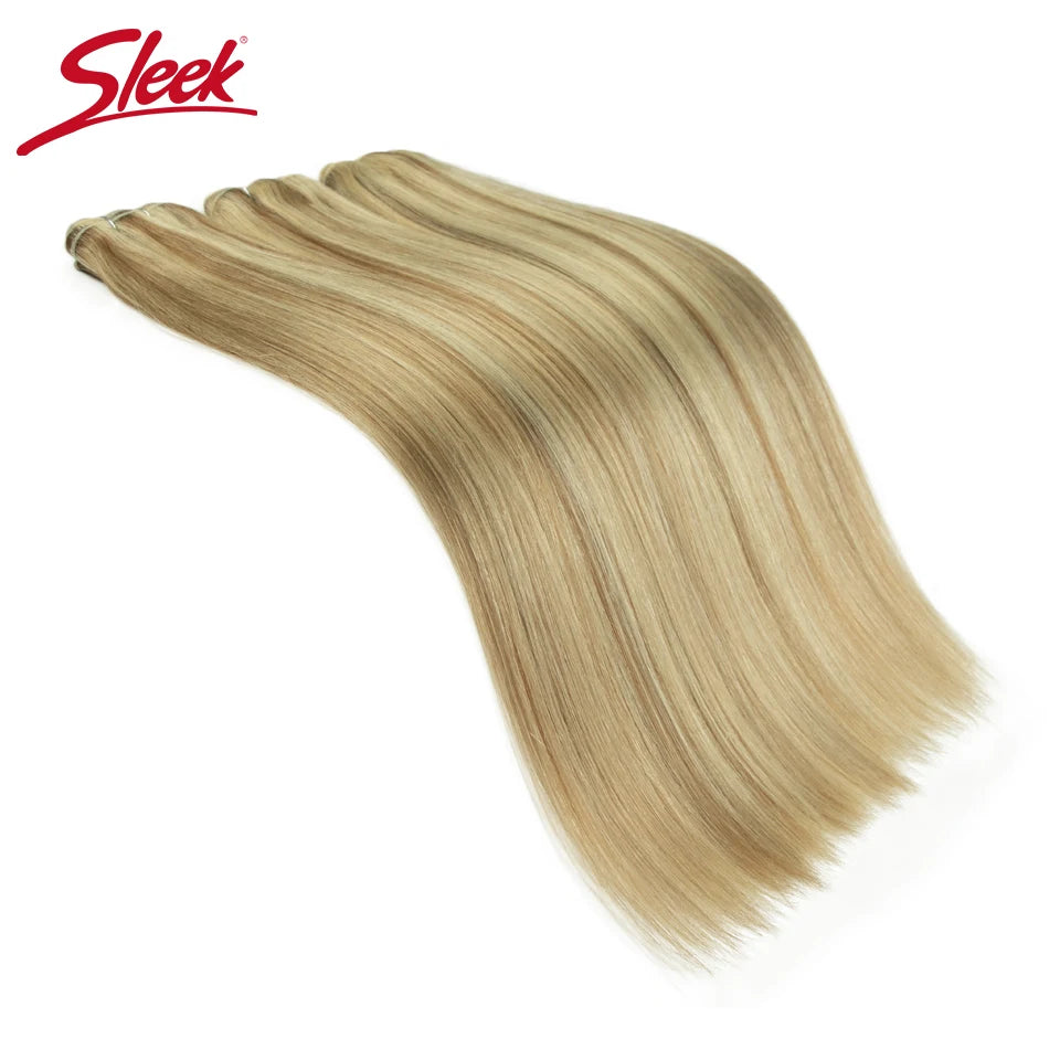 Sleek Brazilian Straight Human Hair Double Drawn Natural Human Hair Weave Bundles Remy Natural  Brown #4 #6 #8 Human Hair Bundle