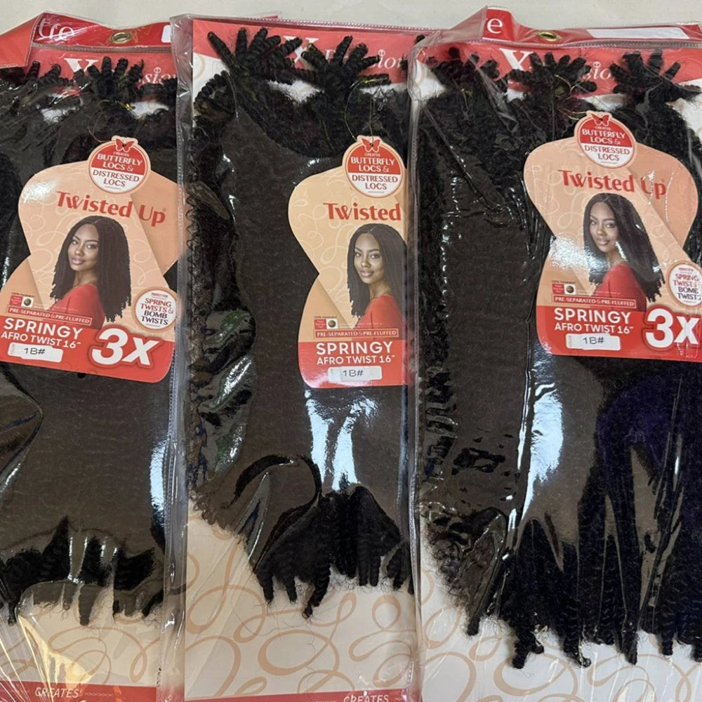 3X Springy Afro Twist Synthetic Braid 16/24inch Short Soft Afro Twist Crochet Braiding Hair Natural Hairstyles For Black Women