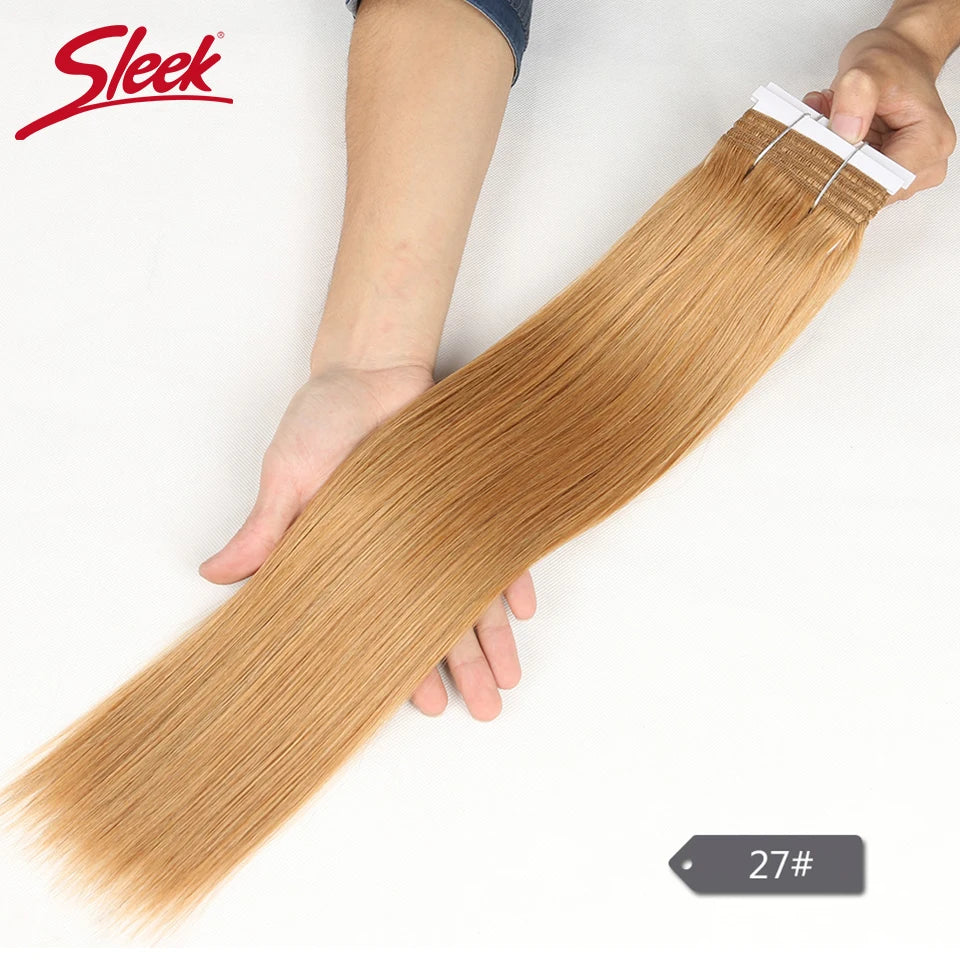 Sleek Brazilian Honey Blonde #27  Straight Hair Double Drawn Natural  Human Hair Weave Bundles Remy 6# 8# Human Hair Bundle