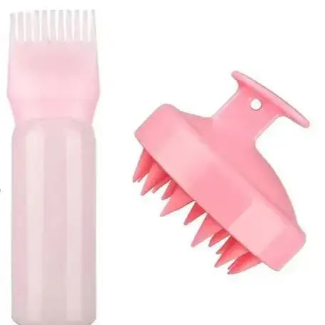 Comb Applicator Dispenser for Hair Oil Reusable Scalp Massager Shampoo Brush Dye Hair Tool for，Special for Real Hair Wigs