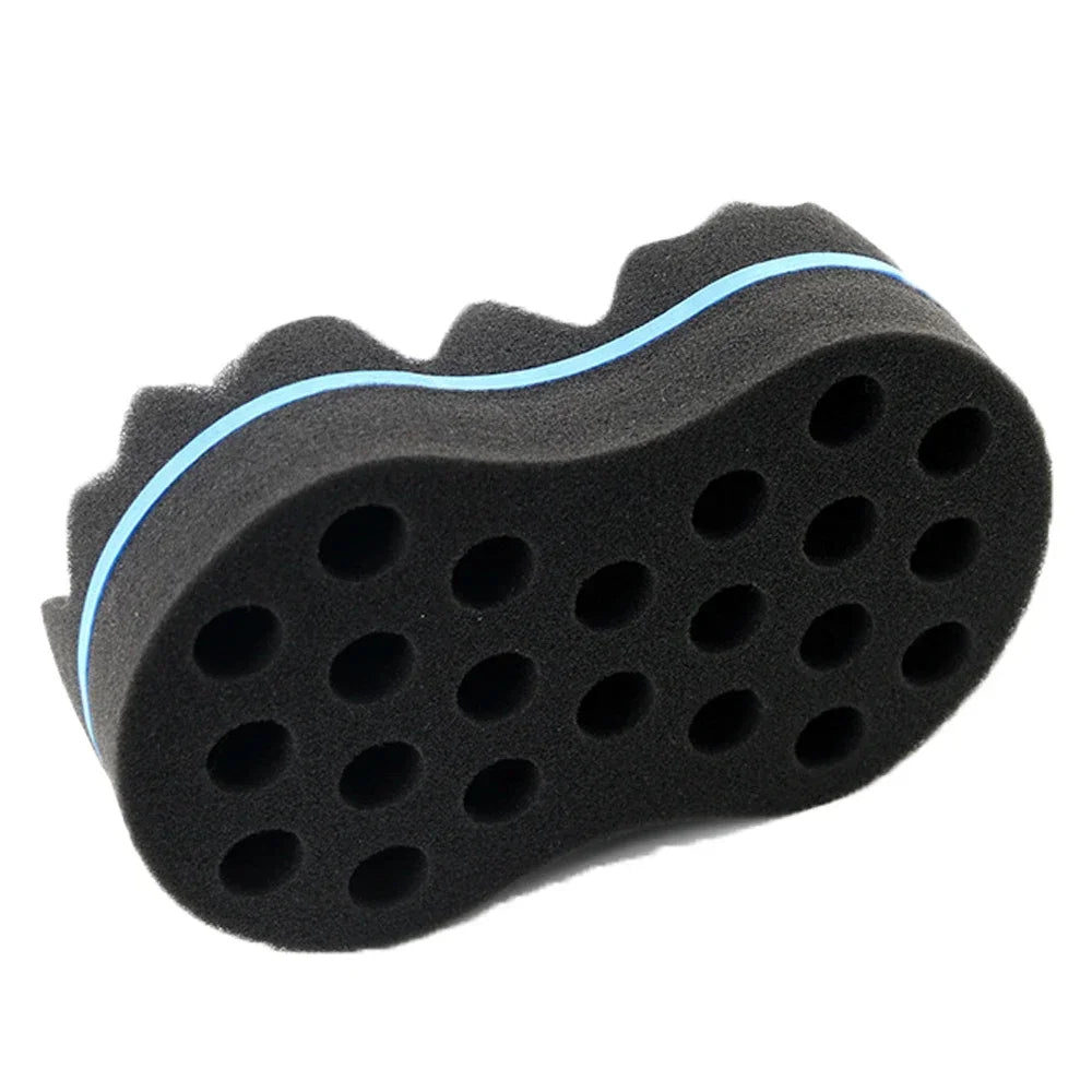 Double Sided Wavy Sponge Brush, Porous Side Braid, Curly Hair, Wavy Sponge Shaping Tool,Special for Real Hair Wigs