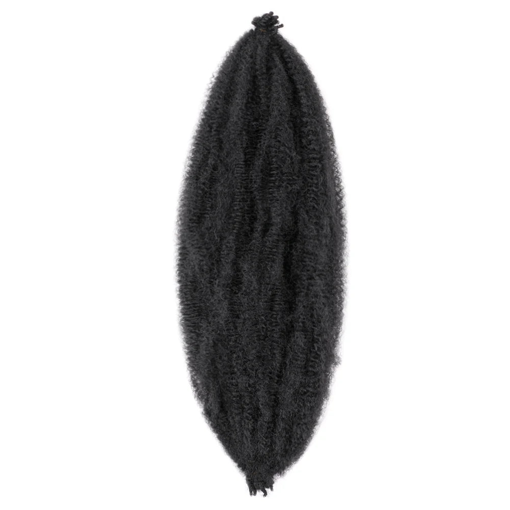 Afro Kinky Curly Marley Braid Crochet Hair Synthetic Braiding Hair Extension 16/24 Inch Afro Curl Crochet Braids For Women