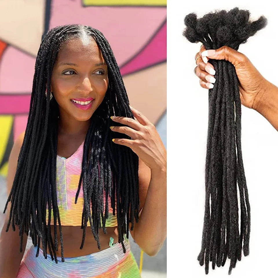 Brazilian Human Hair Dreadlocks Loc Extensions Kinky Straight Wholesale Crochet Braids  Remy Hair Extensions 10 20 40 60 Strands