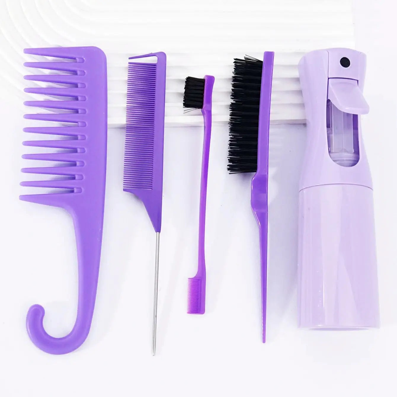 5 pieces/set of professional hairdressing tool set,with spray bottle and multi style comb set Special for Real Hair Wigs