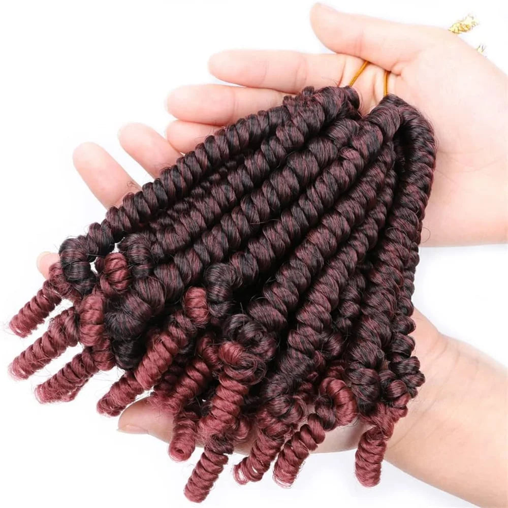 6 Inch Bomb Spring Hair Crochet Braids Synthetic Braiding Hair  Extensions Crochet Braids Bob Passion Pre Looped For Women girls