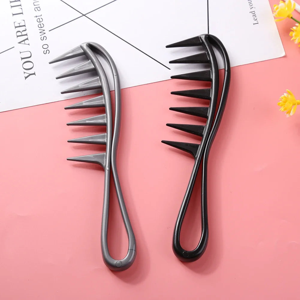 1 wide toothed shark comb exfoliating curly hair salon hair comb styling tool，Special for real hair wigs
