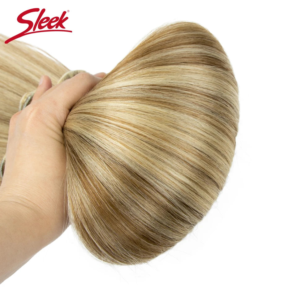 Sleek Peruvian Straight Human Hair Double Drawn Natural Human Hair Weave Bundles Highlight P4/27 P6/613 Remy Human Hair Bundle