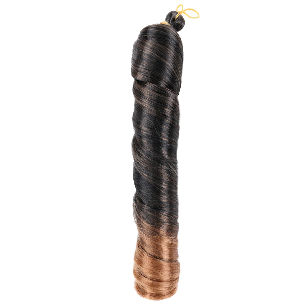 22 Inch Loose Wave Spiral Curl Synthetic Braids High Temperature Ombre Pre Stretched Hair Extensions French Curls For Women