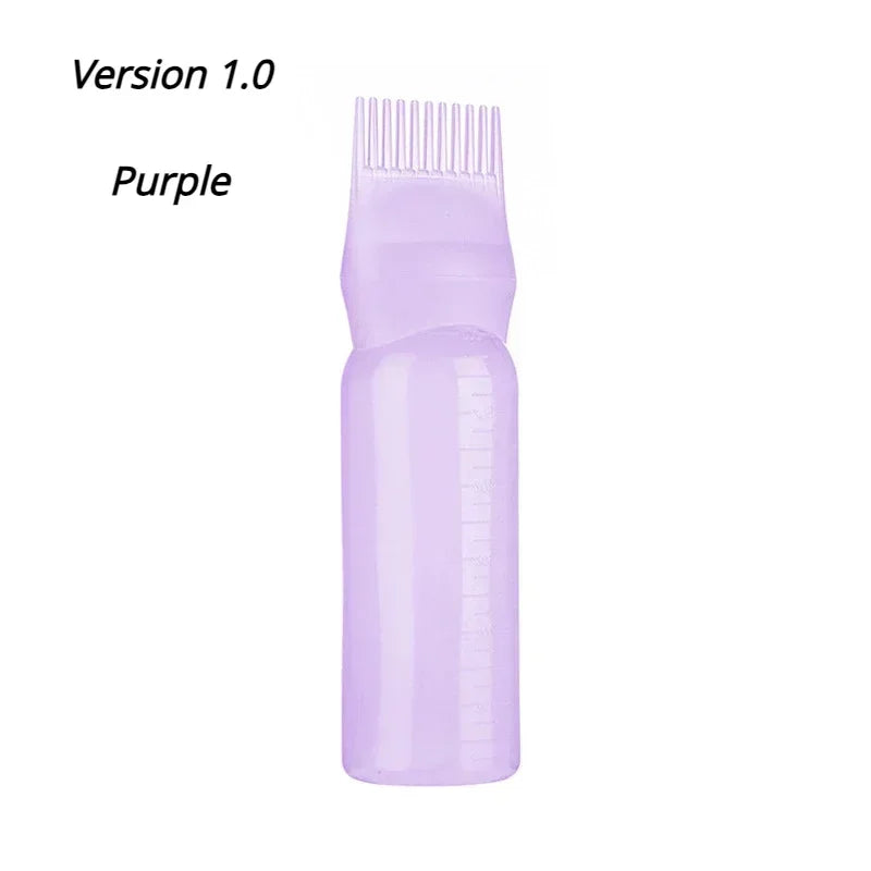 Silicone Shampoo Brush Scalp Massage Comb Hair Dye Oiling Bottle with Brush Salon Hair Styling Tool，Special for Real Hair Wigs