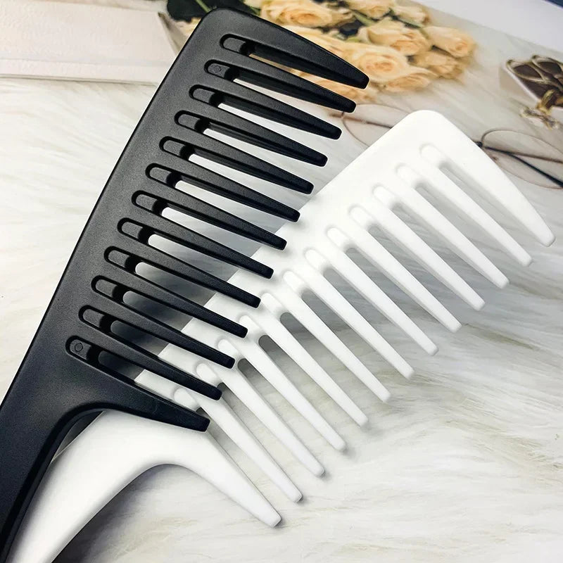Hairdressing comb heat-resistant women wet hook curly hair brush professional salon styling comb tool，Special for real hair wigs