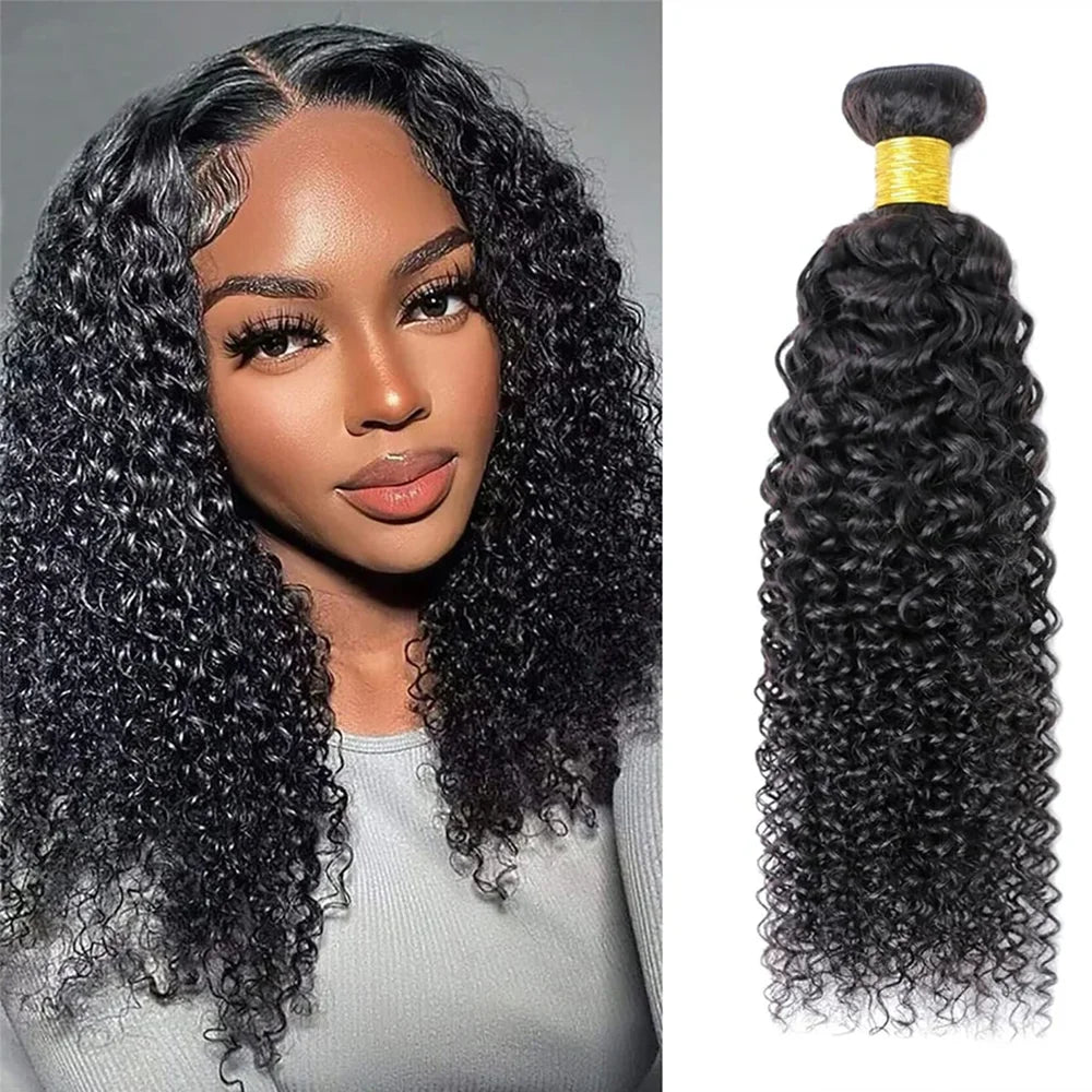 Wholesale 100% Unprocessed Virgin Human Hair Bundles Kinky Curly Brazilian  Natural Black Virgin Hair Extensions 1PC/Lot 50g