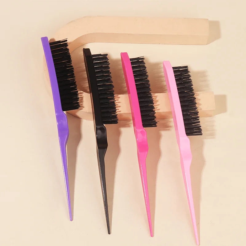 Hair Teasing Brush Back Combing Brush Rat Tail Teasing Hair Brush for Back Combing Styling Tool Special for Real Hair Wigs