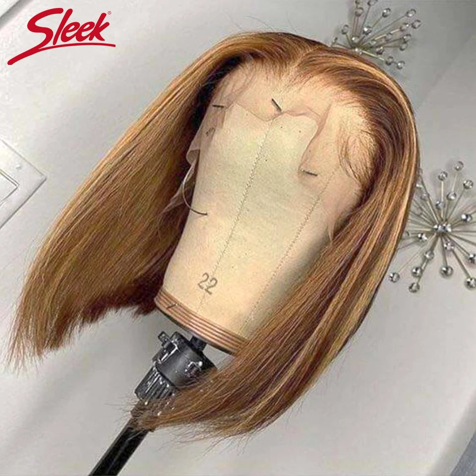 Ginger Short Bob Lace Front Wigs 100% Human Hair Wigs Bob Lace Wigs For Women Blonde Orange Straight Brazilian Hair Closure Wig