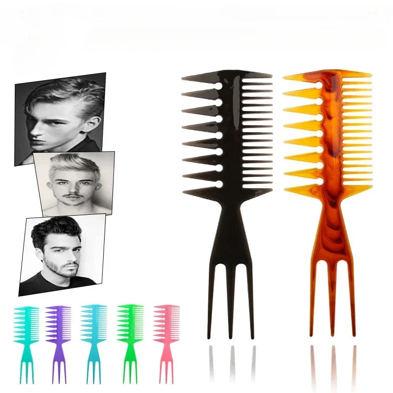 Professional Double Side Tooth Combs Fish Bone Shape Hair Brush Barber Hair Cutting Coloring Brush Special for Real Hair Wigs