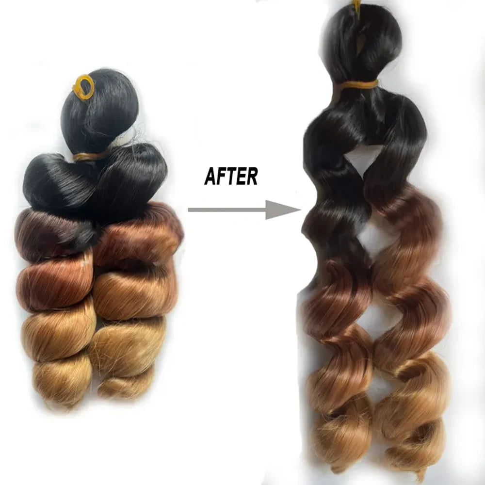 Synthetic Loose Wave Crochet Hair 12 Inch French Loose Curled Body Wave Woven Hair Water Wave Women's Wig Monochrome Mixed Color