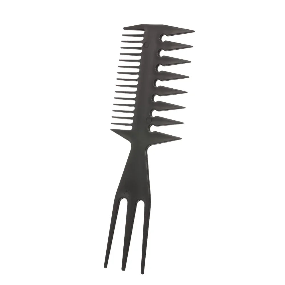 Three in one plastic wide tooth exfoliating comb, anti-static men's hair styling tool，Special for real hair wigs