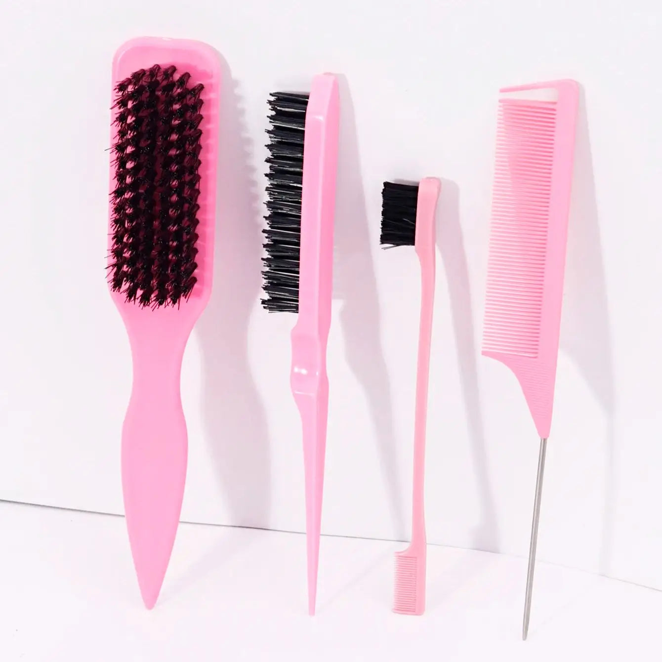 4pcs set of pointed tail brush combs, anti-static, nylon bristles, used for smoothing hair Special for Real Hair Wigs