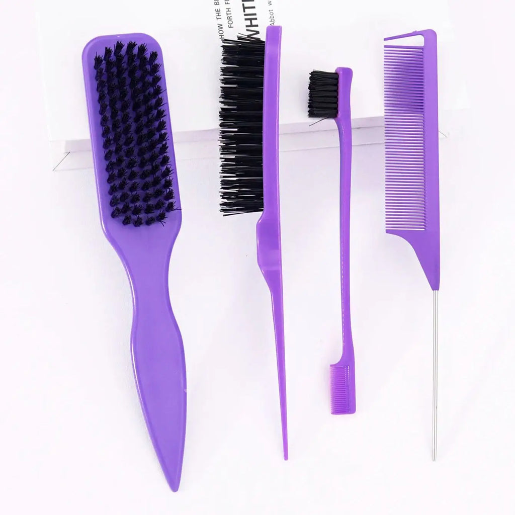4pcs set of pointed tail brush combs, anti-static, nylon bristles, used for smoothing hair Special for Real Hair Wigs