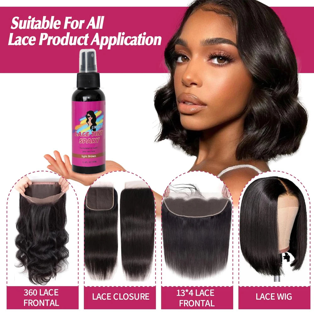 Lace Tint Spray for Wigs Tinted Melting Spray for Lace Grids Quick Drying Wig Knot Concealer 3.38 oz (100ml)