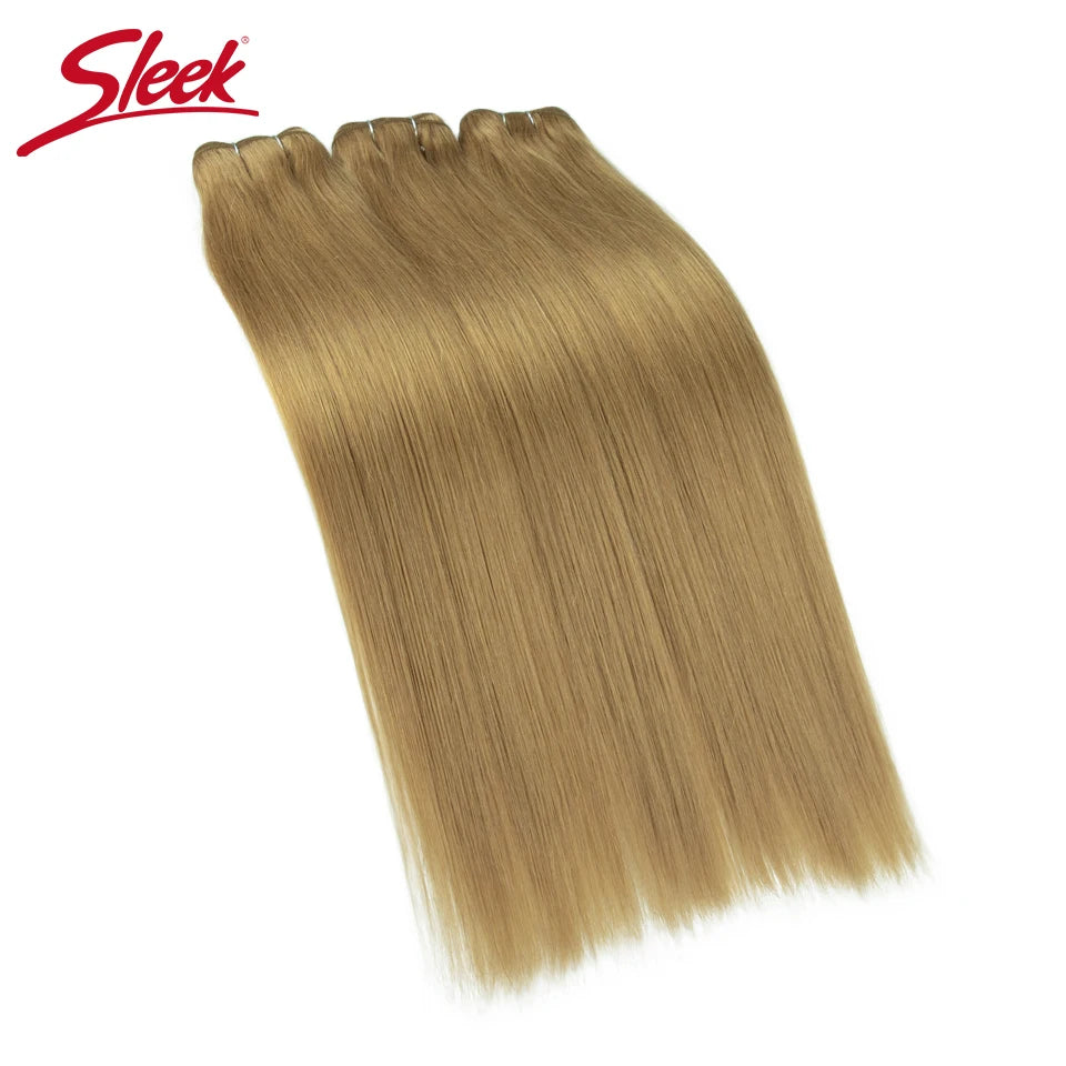 Sleek Brazilian Straight Human Hair Double Drawn Natural Human Hair Weave Bundles Remy Natural  Brown #4 #6 #8 Human Hair Bundle