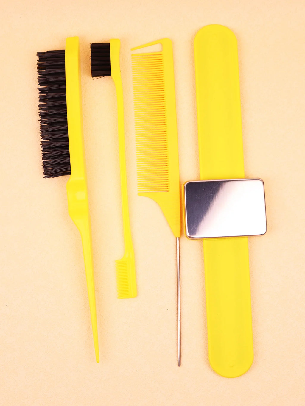 4pcshair brush, magnetic wristband, edge controlled tear comb, hair clip, silicone wrist strap，Special for real hair wigs