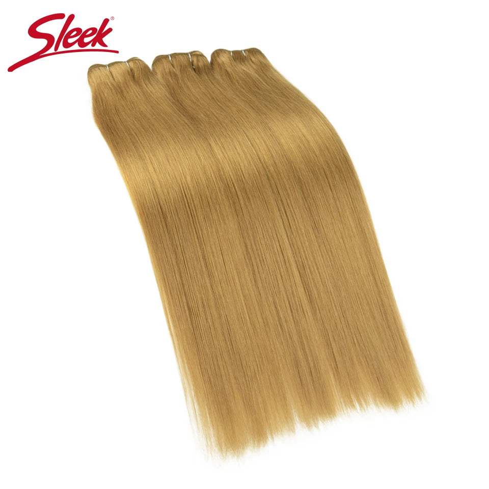 Sleek Brazilian Straight Human Hair Double Drawn Natural Human Hair Weave Bundles Remy Natural  Brown #4 #6 #8 Human Hair Bundle